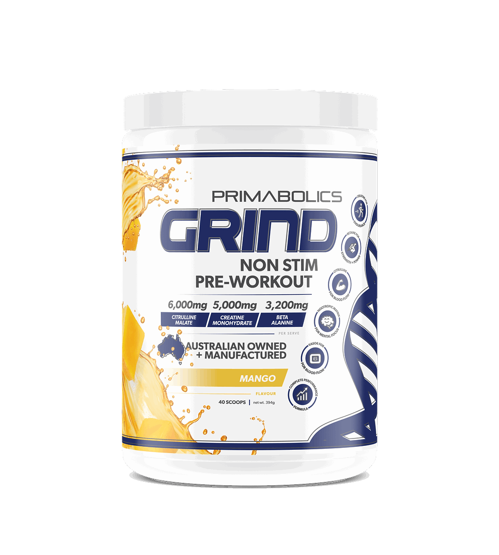GRIND NON-STIM PRE WORKOUT - CAFFEINE FREE - Anywhey Supplement Store