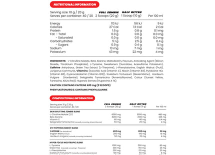 CROSS EYED - EXTREME STIMULANT + ENGLISH WALNUT PRE WORKOUT BY ZUMBIE LAB - Anywhey Supplement Store