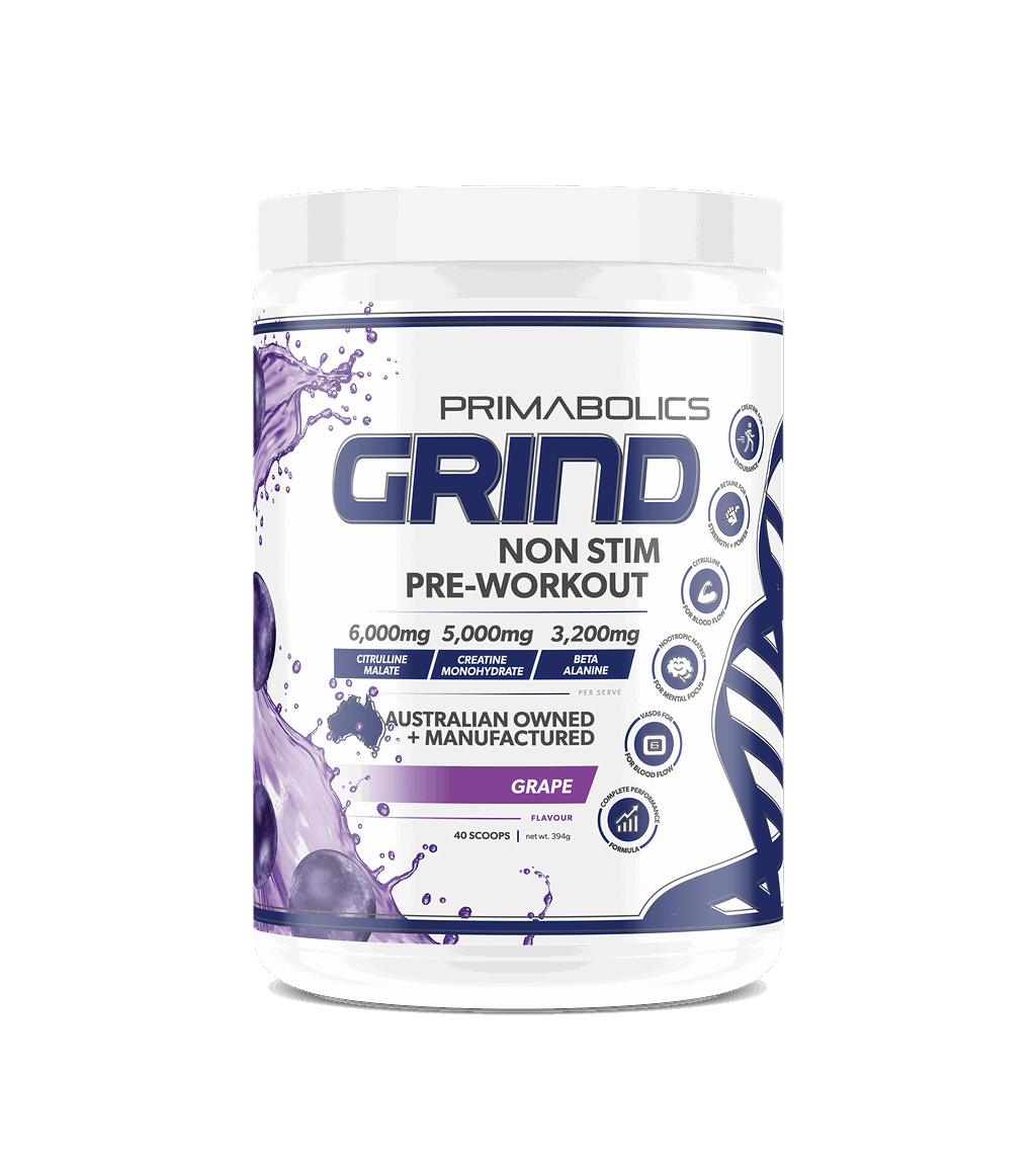 GRIND NON-STIM PRE WORKOUT - CAFFEINE FREE - Anywhey Supplement Store