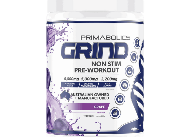 GRIND NON-STIM PRE WORKOUT - CAFFEINE FREE - Anywhey Supplement Store
