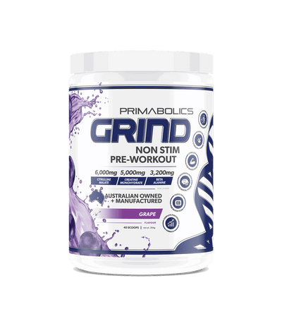 GRIND NON-STIM PRE WORKOUT - CAFFEINE FREE - Anywhey Supplement Store