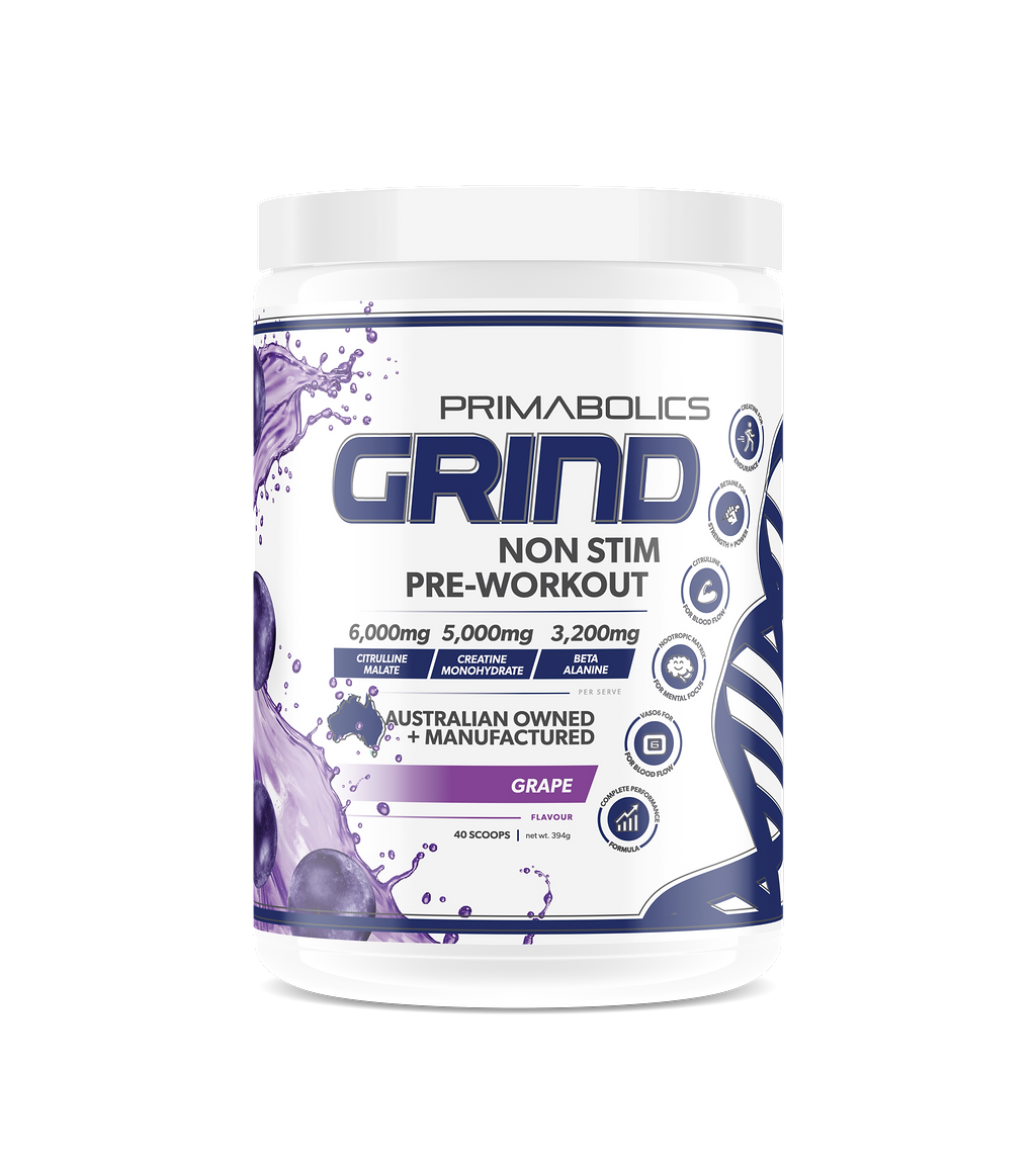 GRIND NON-STIM PRE WORKOUT - CAFFEINE FREE - Anywhey Supplement Store