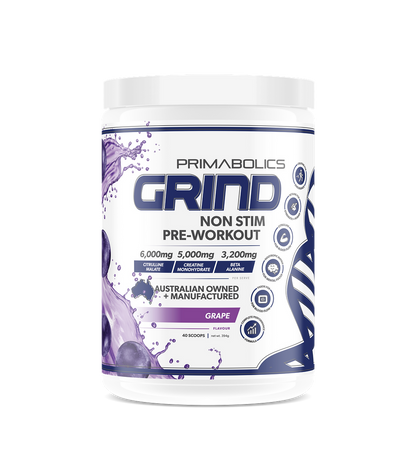 GRIND NON-STIM PRE WORKOUT - CAFFEINE FREE - Anywhey Supplement Store