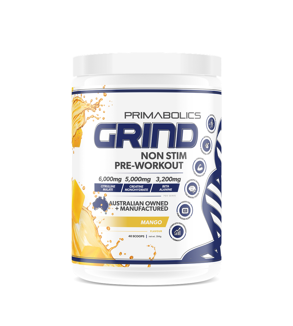 GRIND NON-STIM PRE WORKOUT - CAFFEINE FREE - Anywhey Supplement Store