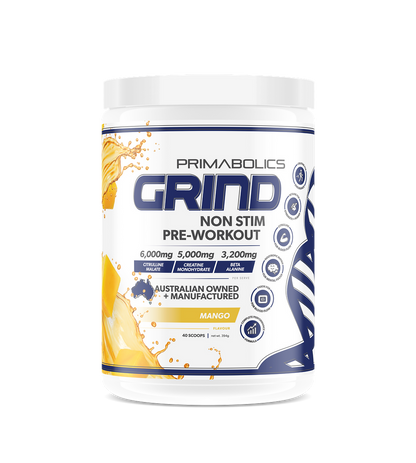 GRIND NON-STIM PRE WORKOUT - CAFFEINE FREE - Anywhey Supplement Store