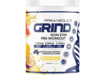 GRIND NON-STIM PRE WORKOUT - CAFFEINE FREE - Anywhey Supplement Store