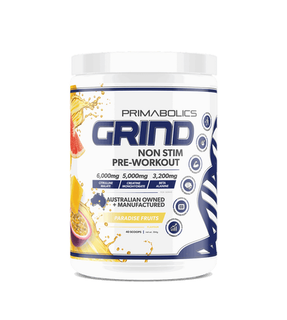 GRIND NON-STIM PRE WORKOUT - CAFFEINE FREE - Anywhey Supplement Store