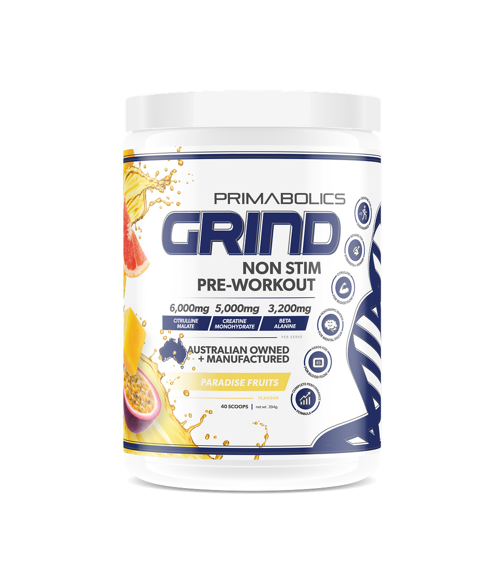 GRIND NON-STIM PRE WORKOUT - CAFFEINE FREE - Anywhey Supplement Store