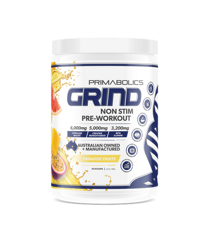GRIND NON-STIM PRE WORKOUT - CAFFEINE FREE - Anywhey Supplement Store