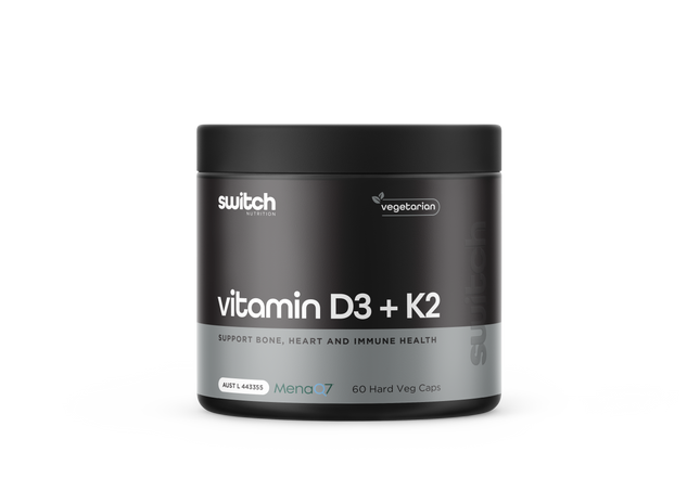 VITAMIN D3 + K2 (60 CAPS) BY SWITCH NUTRITION - Anywhey Supplement Store