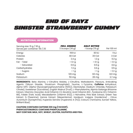 END OF THE DAYZ PRE WORKOUT - Anywhey Supplement Store